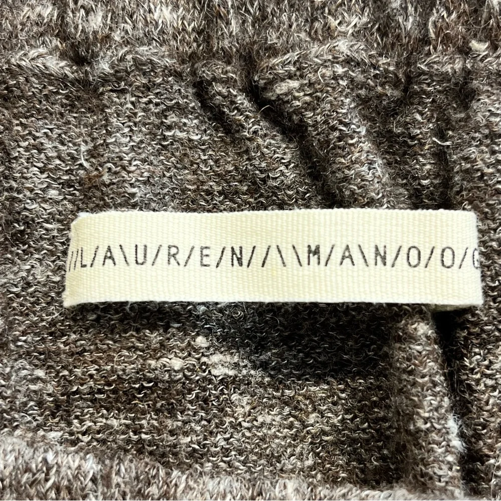 Lauren Manoogian Alpaca Linen Blend Knit Arch Pants in Brown Cream Women Small - Picture 6 of 7